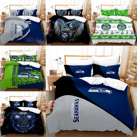 Seattle Seahawks Pillowcase Duvet Cover Comforter/Quilt Cover Home Bedding Set Cover