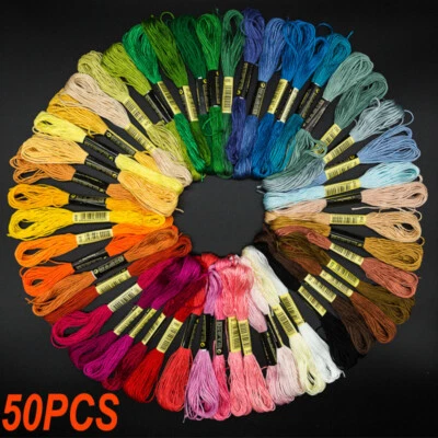 100% Cotton Embroidery Thread Bundles Cross Stitch Thread Floss Cotton Skeins - Image 1 of 4