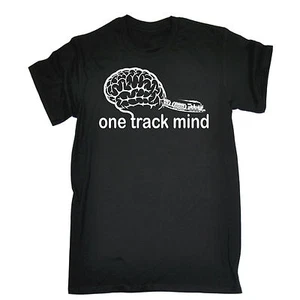 One Track Mind Trains T-SHIRT Steam Train Engine Locomotive Track Birthday - Picture 1 of 9
