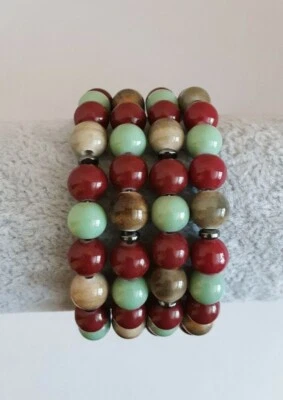 Pulsera Curativa Hematita Cerámica Vidrio Tono Tierra Hematite Hematelo Foto 1 de 4