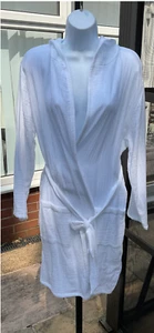 VESTIDO CON CAPUCHA BLANCO MUSELINA ALGODÓN PURO MARKS & SPENCER - Imagen 1 de 11