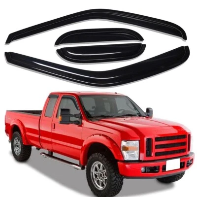 Window Visor Rain Guard Vent Shade for 99-16 Ford F250/F350 Super Duty SuperCab Foto 1 de 4