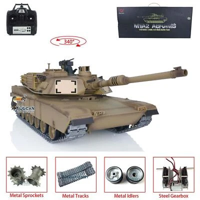 2.4G Henglong 1/16 7.0 Metal M1A2 Abrams RTR Infrared RC Tank 3918 BB Shoot Smog - Image 1 of 4