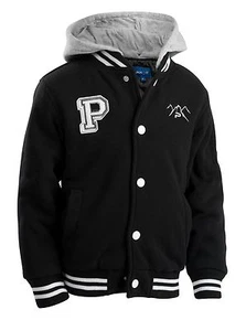 THE POLAR CLUB BOYS FLEECE VARSITY BASEBALL JACKET PADDED- 3 COLORS ALL SIZES - Picture 1 of 8