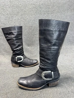 Женские высокие сапоги Wolky из черной кожи с пряжкой и ремешком на боковой молнии на каблуке размер 39 - Изображение 1 из 4