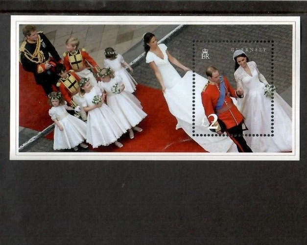 Guernsey 2011 - Boda Real Will & Kate - Hoja de estampillas de recuerdo Scott #1129 MNH Foto 1 de 1