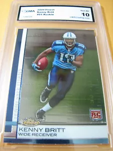 KENNY BRITT TITANS RAMS 2009 TOPPS FINEST ROOKIE RC # 91 GRADO 10 - Foto 1 di 1