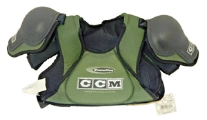 NEW NOS CCM BSP220L POWERLINE ICE HOCKEY SHOULDER PADS GREEN ~ SIZE: BOYS LARGE - Picture 1 of 3
