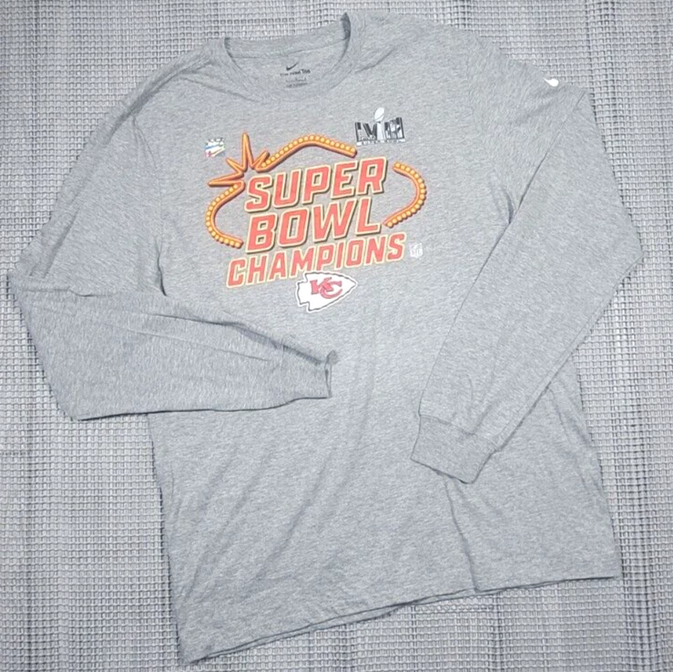 NIKE Super Bowl 58 KC Chiefs Happens In Vegas Trophy TSHIRT Size XL