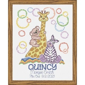 Herrschners Zoo Stack Birth Record Counted Cross-Stitch Kit - Picture 1 of 1