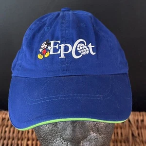 Vintage Epcot Hat Youth Boys Blue Adjustable Disney World Show Case Strap Back - Picture 1 of 10