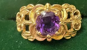 Amethyst Filigran Ring Gr. 9 Vintage Look - Bild 1 von 9