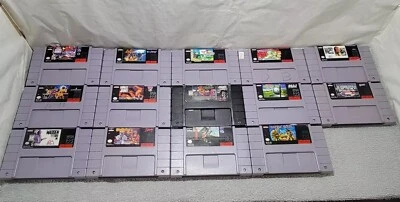 Super Nintendo SNES Game Lot (14) - Battle Blaze, Lufia, Clayfighter, Spiderman+ - Image 1 of 4