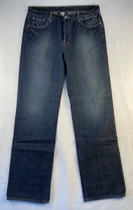 Jeans uomo Lucky Brand 34x34 blu vestibilità rilassata gamba dritta lavaggio scuro lungo usato in ottime condizioni - Foto 1 di 19