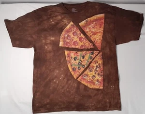 The Mountain Pizza T-Shirt Size 2XL Brown Tie Die - Picture 1 of 4