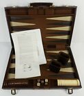 Vintage Chocolate Brown Ivory cream Bakelite Backgammon set w/ case