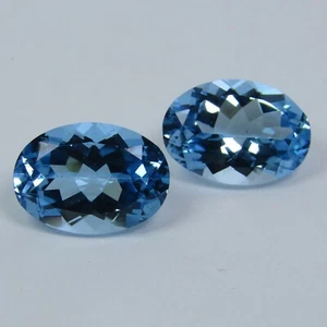 15,21 Karat herrlicher natürlicher himmelblauer Topas 14x10 mm oval passendes Paar Edelsteine - Bild 1 von 3