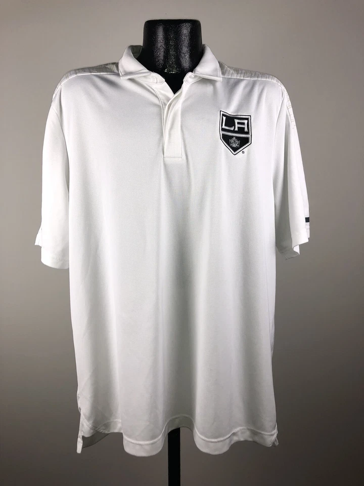 Polo grande de manga corta blanco Adidas Climalite NHL Los Angeles Kings para hombre Foto 1 de 4