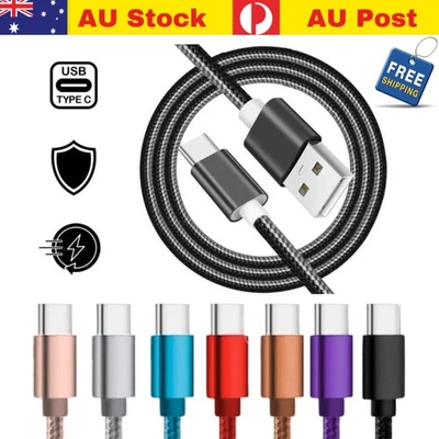 1M/2M/3M Braided USB Type C Data Charger Cable For Samsung Xiaomi Huawei Oppo AU - image 1 of 4