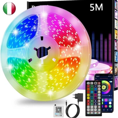 Striscia LED 15M, Bluetooth RGB Smart 5M, Telecomando + Controllo App Intuitivo - Immagine 1 di 4