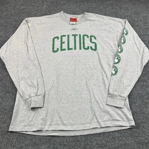 Vintage Reebok Boston Celtics NBA Basketball Size Large Long Sleeve Gray Shirt - Picture 1 of 8
