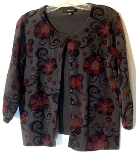 Style & Co Damen 100% Baumwolle Strickjacke Pullover Gr. M 3/4 Ärmel Rippstrick Saum - Bild 1 von 9