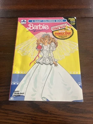 VTG BARBIE Doll COLORING Coloring BOOK 1990’s GOLDEN Partially Used - Image 1 of 4