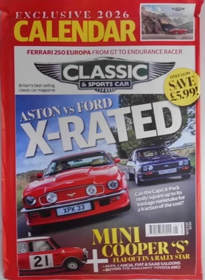 Classic & Sports Car magazine Jan 2026 Aston Vantage vs Ford Capri X-Pack