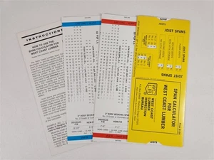 Span Calculator For West Coast Lumber Slide Rule Calculator Inspection Bureau - Picture 1 of 5