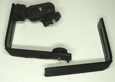 1 Set Double L-shaped Black Aluminum Alloy Metal Bracket w double  Ballhead - Image 1 of 2