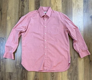 Borrelli Napoli Men’s 17.5 / 44 Long Sleeve Button Up Shirt Pink Made In Italy - Picture 1 of 12