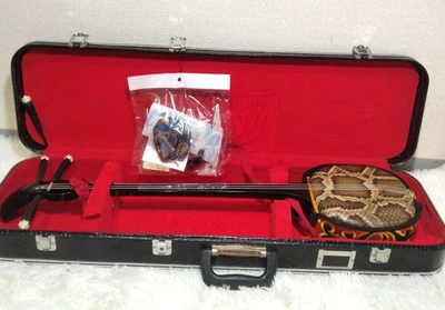 SANSHIN Okinawa Genuine Skin Reinforced Shamisen Hard Case Set Music 3String - Image 1 of 4