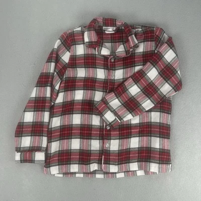 Camisa Pijama Pottery Barn Niños Talla 10 Franela Roja Top Unisex Stewart Cuadros Foto 1 de 4