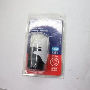 Leviton 15 Amp 125-Volt Locking Connector, Black and White - Picture 1 of 4