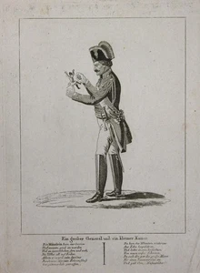 Leberecht von Blücher Lilliputian Napoleon caricature Karikatur J. M. Voltz 1815 - Bild 1 von 1