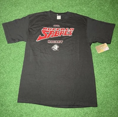 Camiseta de hockey vintage años 90 Buffalo Sabres cabeza de cabra nueva con etiquetas retro larga alta  Foto 1 de 4