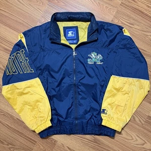 Vintage Starter Notre Dame Windbreaker Jacket Size XL College NCAA Football 90s - Picture 1 of 12