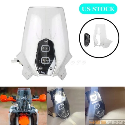 LED Headlight W/ Fairing Windshield Kit For KTM 690 Enduro R 790/890 Adventure R - Image 1 of 4
