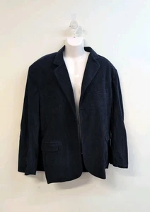 Classic Fit Corduroy Elbow Patches Sport Coat Mens Blazer Size 4XL Dark Blue - Picture 1 of 6
