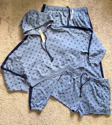 Новый с Ярлыками розовый на VICTORIA'S 3-PC IVY флис комплект PAISLEY толстовка с капюшоном шорты - XL - Изображение 1 из 4