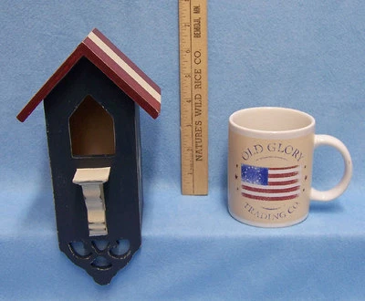 Taza de café decorativa Birdhouse Old Glory país primitivo 4 de julio lote de 2 Foto 1 de 3