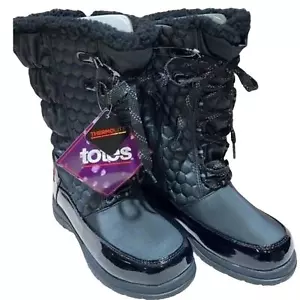 Winter Totes schwarz Thermolite Fleece-Besatz Jugend Größe 5M Schnee isoliert Stiefel - Bild 1 von 5