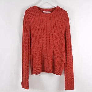 Maglione donna Tommy Hilfiger taglia XL rosso maglia a cavo pullover girocollo - Foto 1 di 5