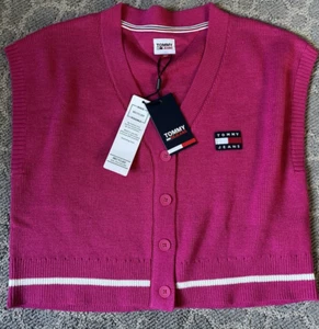 Tommy Jeans Women’s Pink Small Vest New - Picture 1 of 7