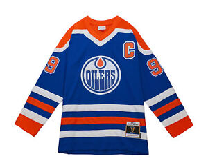 Mitchell & Ness Blue Line Wayne Gretzky Edmonton Oilers 1986 Jersey Royal Blue
