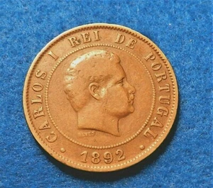1892 Portugal 20 Reis - Great Coin - See Pictures - Picture 1 of 2