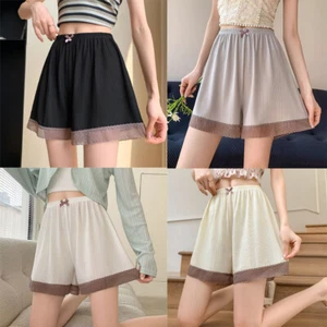 Para mujeres Pijama de Seda Hielo Corto Acogedor Ligero Divertido Salón Pantalones Cortos para Dormir - Imagen 1 de 14
