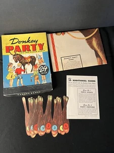 VINTAGE TOY 1941 WHITMAN PIN THE TAIL ON THE DONKEY PARTY GAME COMPLETE - Picture 1 of 12