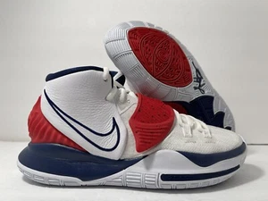 Nike Kyrie 6 USA Red White Blue Basketball BQ4630102 Men Size 4 / Women Size 5.5 - Picture 1 of 5