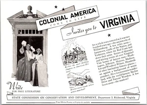 PRINT AD 1937 Colonial America Come to Life Invites You to Virginia 4 x 6 - Imagen 1 de 3